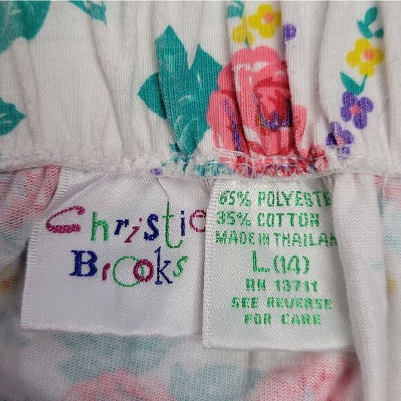 VINTAGE 90s pink rose‎ cottagecore pull on button front skater skirt S - Picture 7 of 9